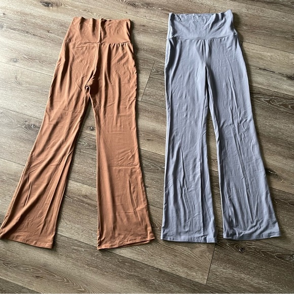 Set of 3 SHEIN lounge pants Brown & Blue (NWOT) Size Med Ribbed pair Size Small - Picture 4 of 5